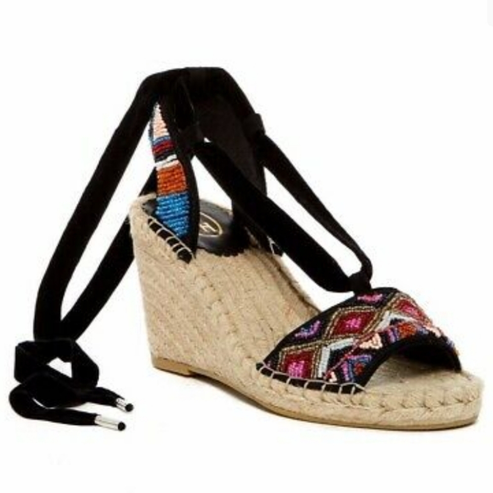 **HP**NIB Ash Paola Platform Beaded Wedges